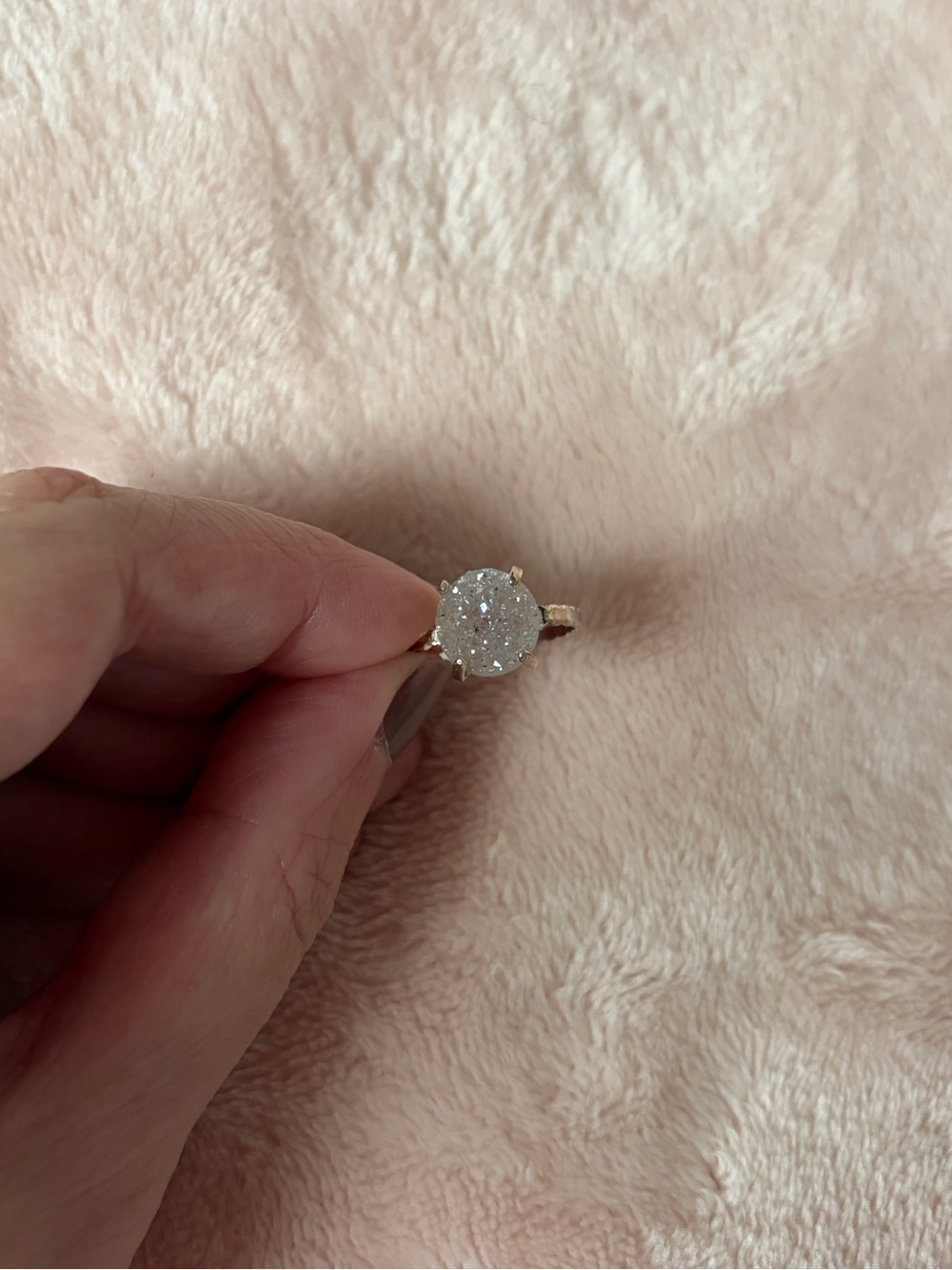 Adjustable druzy ring